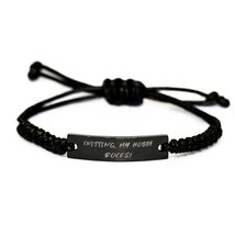 Best Knitting Gifts, Knitting. My Hobby Rocks!, Special Holiday Black Rope Brace - £18.76 GBP