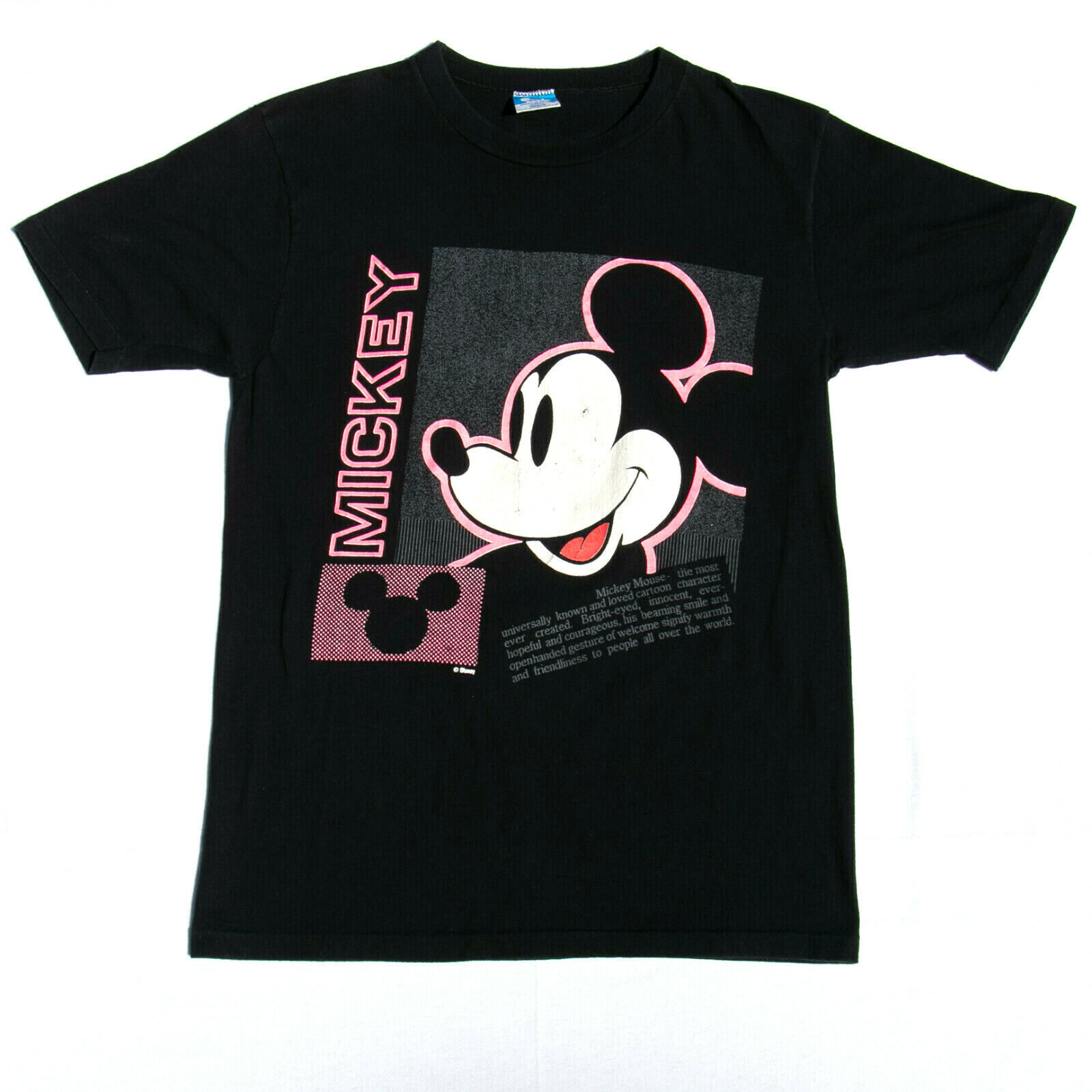 Vintage Walt Disney Mickey Mouse 80s 90s Black T-Shirt Size M - £14.60 GBP