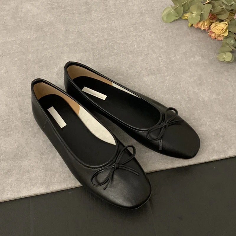 SUOJIALUN 2024 Autumn Women Flats Ballerina Shoes Round Toe Shallow Slip On Ladi - £55.22 GBP