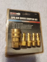 Grip 5 PC Brass Quick Coupler Set 1/4&quot; NPT Air Hoses and Tools - £3.92 GBP