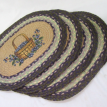Earth Rugs Blueberry Basket Braided Jute Oval 4-PC Placemat Set - £53.49 GBP
