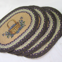 Earth Rugs Blueberry Basket Braided Jute Oval 4-PC Placemat Set - £54.16 GBP