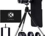 The Camkx Camera Lens Kit Features A 12X Telephoto Lens, A Fisheye Lens,... - $39.94