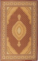 HomeRoots 395326 7 x 9 ft. Red &amp; Beige Medallion Area Rug - £304.39 GBP