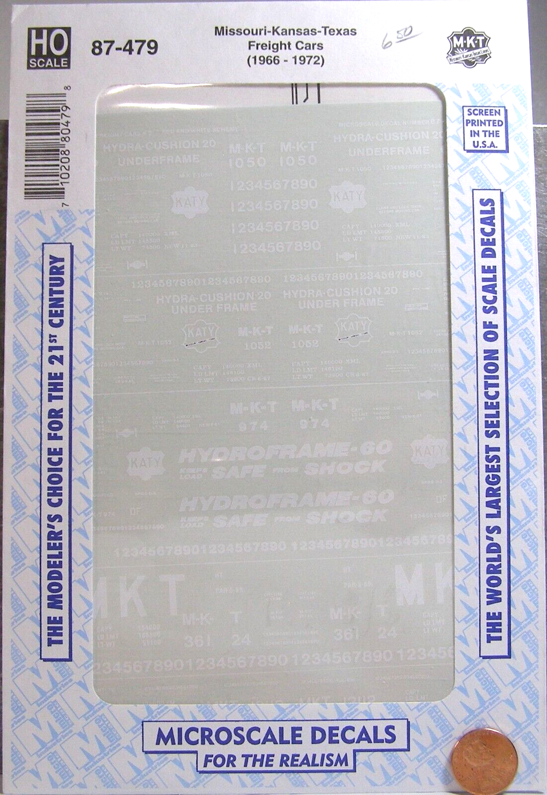 Microscale Model Train Decals HO 87-479 Missouri-Kansas-Texas Freight Ca... - $5.95