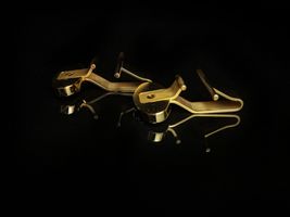 James Michael Gold Plated Cigar Ashtray Rests -New-Made in France image 6