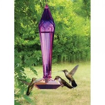 Hummingbird Feeder Faceted Amethyst colored blown glass nectar bottle NEW - $53.71