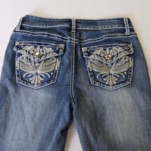 Apt 9 Capri Jeans Women’s Sz 4 (27×25) Low-Rise Embroidered Rhinestones Stretch image 4