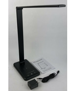 LED Desk Lamp w Wireless Charger USB Charging Port Table Lamp w Color Sw... - $45.89