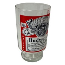 Budweiser Anheuser Busch Lager Beer Glass Large Logo 32 Ounce Footed Vintage - £10.56 GBP