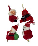 Vintage Red Devil Hot Stuff Dakin Santa &amp;Bear Rubber Face Clip On Pencil... - $456.88 MXN