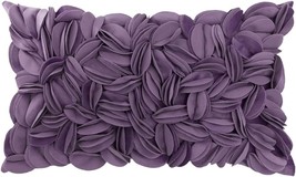 Handmade Velvet Purple 12 X 20-Inch Stereo Flower Throw Pillow Cover Rectangular - £24.01 GBP