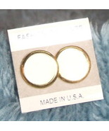 Creme Colored with Gold Trim Post Earrings - $3.99