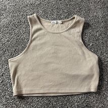 Heart &amp; Hips Ribbed Cropped Tank Top Beige Brown (M) Medium Juniors Youth - €6,44 EUR