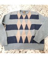 Vintage Pendleton Sweater Men&#39;s size Medium small Blue Diamond argyle Wo... - $25.00