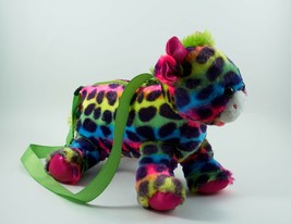 Girl&#39;s Giraffe Purse Hug Fun Plush  11&quot; Rainbow Zipper Strap - £9.50 GBP