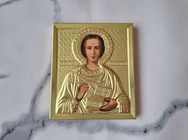 Small Serbian Orthodox Praying Icon Of St Panteleimon - $23.00