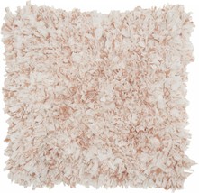Shaggy Chic Blush And Ivory Throw Pillow - £36.07 GBP