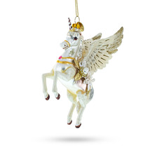 Enchanting White Unicorn - Blown Glass Christmas Ornament - £43.94 GBP