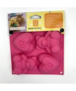 SilikoMart Pink Silicone Baking Crafting Mold Teddy Bears and Hearts New - $9.80