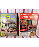 FUN 1950&#39;s Fawcett How To 2pc Living Outdoors + Handy Man&#39;s Plywood Proj... - £12.74 GBP