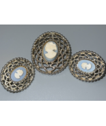 Sarah Coventry Cameo Brooch and Earrings Set - £27.52 GBP