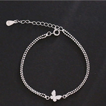 XIYANIKESilver Color Charm Bracelet for Women New Trendy Elegant Butterfly Zirco - £8.62 GBP