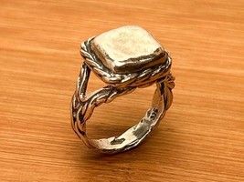 Vintage Rustic Southwestern Sterling Silver Rope Band Ring, Size 9 1/4, Brutalis - £51.28 GBP