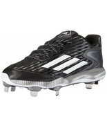 Adidas PowerAlley 3 Mens Metal Sports Baseball Cleats Black/White/Grey S... - £22.67 GBP