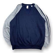 Vintage 80s Tultex Color Block Stripe Raglan Sweatshirt Warm Up Sportswe... - $29.69