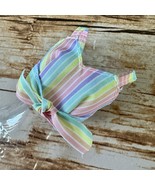 Barbie Fashionista Shirt Pastel Rainbow Tank Tie Front Halter Summer Str... - $14.25 CAD
