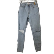 Vibrant MIU Jeans Women 3 Light Blue Distressed Skinny Stretch Denim USA - $18.39