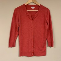 Salmon Cardigan Sweater Women’s Small Button Down Lightweight Shirt Top ... - £20.27 GBP