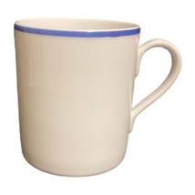 Vintage APILCO Mug France White Porcelain Blue Trim Coffee Tea Cup - £14.24 GBP