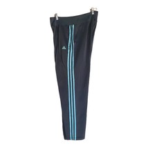Adidas charcoal grey/powder blue  3 Stripe tricot loose fit training pants Sz L - £26.03 GBP