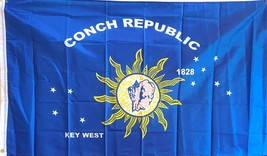 KEY WEST: CONCH REPUBLIC 3x5&#39; FLAG-INDOOR/OUTDOOR 100 D POLYESTER QUALIT... - £4.61 GBP