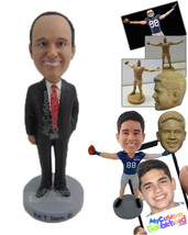 Personalized Bobblehead Father Of The Bride In Formal Attire With One Hand In Po - £68.11 GBP