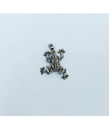  Movable Textured Jumping Frog Charm 925 Sterling Silver, Handmade Unise... - £28.04 GBP