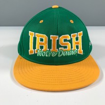 Vintage University of Notre Dame Snapback Hat Green Large Block Letters - £16.64 GBP