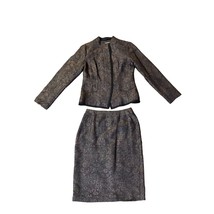 Coldwater Creek Shaped Skirt Suit Womens 4 Used Brown Black - £47.07 GBP