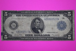 1914 $5 Five Dollars Boston Federal Reserve Note FR 847 A Guaranteed Genuine 38 - $99.99