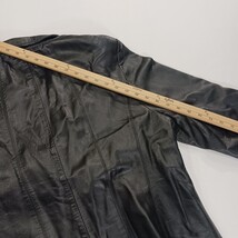 Junction West RN#92608 Women's Black Leather Buttons Jacket Size Large image 9