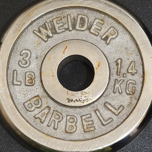 Vintage 1 Single WEIDER Chrome Weight Silver Plate 3 LBS 1.4 kg Standard 1" Open Item image 2