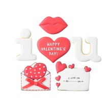 Set of 6Pcs Love-themed Cookie Cutters, Cookie Mold, Cookie Press, Baking Tool - £8.12 GBP