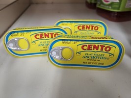 CENTO FLAT FILLET ANCHOVIES IN OLIVE OIL, 2 OZ, 3 PACK. Salt Added. Kosher - £12.55 GBP