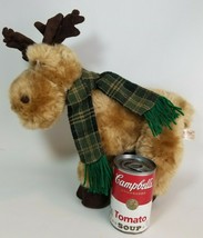 Dan Dee Moose Elk Reindeer Plush Collectors Choice Green Winter Scarf 14in - £11.85 GBP