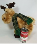 Dan Dee Moose Elk Reindeer Plush Collectors Choice Green Winter Scarf 14in - £11.81 GBP