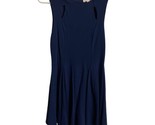 Monteau Fit and Flare  Dress Womens Small Navy Blue Sleeveless Knit Knee... - $18.32