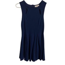 Monteau Fit and Flare  Dress Womens Small Navy Blue Sleeveless Knit Knee... - £14.40 GBP