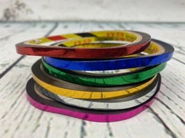 6 Rolls Colored Masking Tape Colorful Rainbow Painters Tape Sparkle - £9.65 GBP